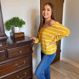 Yellow stripe sweater